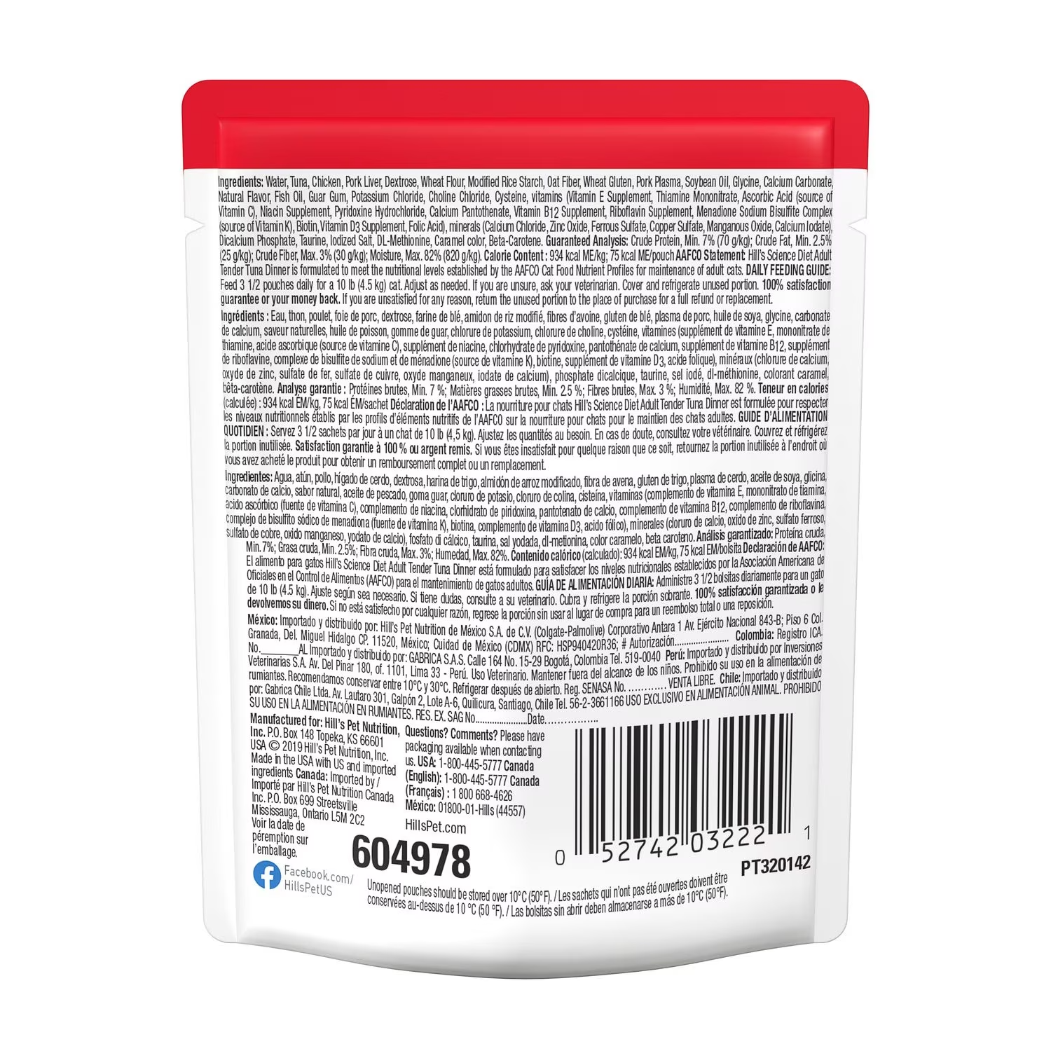Alimento Húmedo Hills Pouch para Gato Adulto Sabor Atún - 12 Pack Alimento Húmedo Hills Pouch para Gato Adulto Sabor Atún - 12 Pack